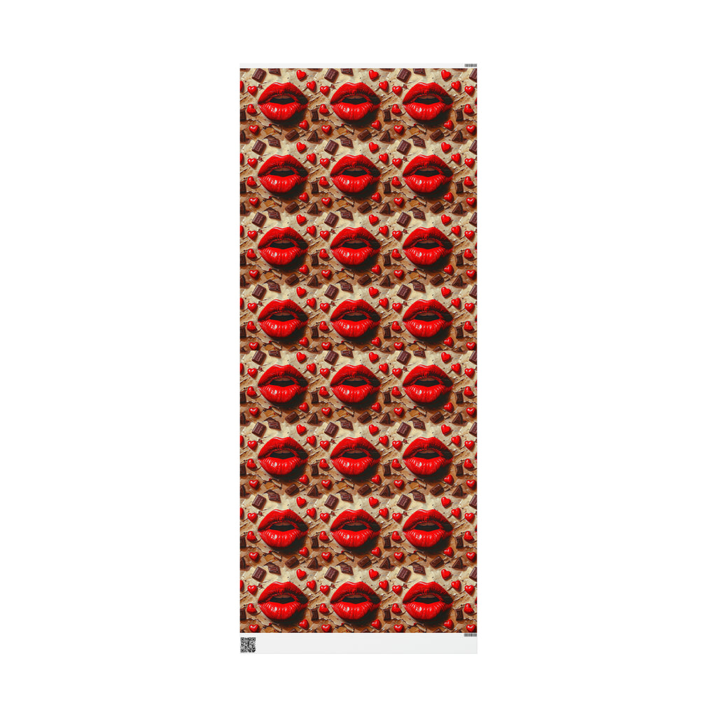 Lips & Chocolate Valentines Day Wrapping Paper