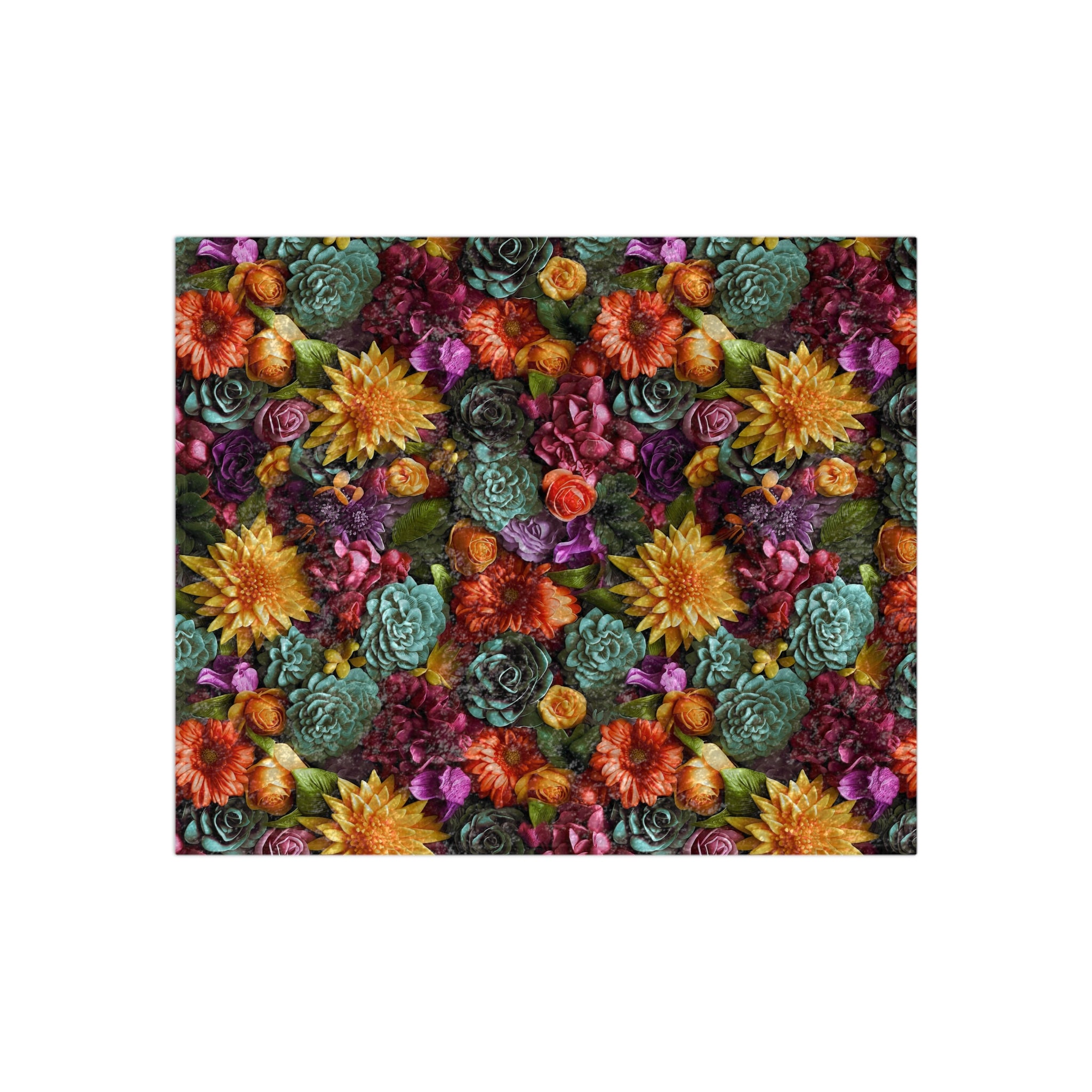 Crushed Velvet Blanket | Vintage Floral