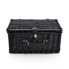 Picnic Basket Set for 2, Black Willow with Beige Accents
