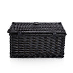 Picnic Basket Set for 2, Black Willow with Beige Accents