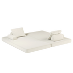 86.6' Multifunctional Convertible Sofa Bed with 2 Tumbler Backrests and 2 Pillows,Fuffy Chenille Fabric Sofa,Chaise Lounge,Game Pad,DIY Modern Upholstered Couch,Deep Seat Couch for Living Room,Office
