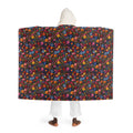 Hooded Sherpa Fleece Blanket| Dark & Moody Floral