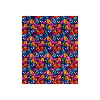 Crushed Velvet Blanket | Silly Colorful Birds