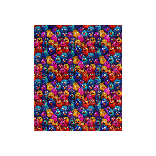 Crushed Velvet Blanket | Silly Colorful Birds