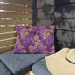 Durable Outdoor Pillow | Gold and Lavender Baroque Floral from The Curated Goose