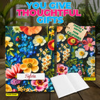 Personalized Name Colorful Wildflowers Journal – Custom Floral Notebook Gift