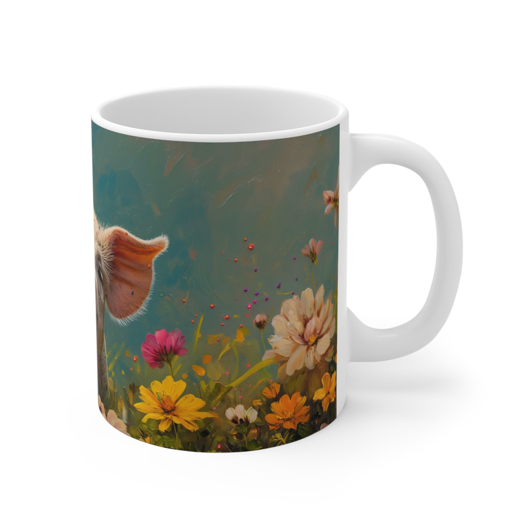 Pig Coffee Mug | Oil Painting Spring Flowers | Modern Farmhouse Boho Chic Coffee Mug from The Curated Goose