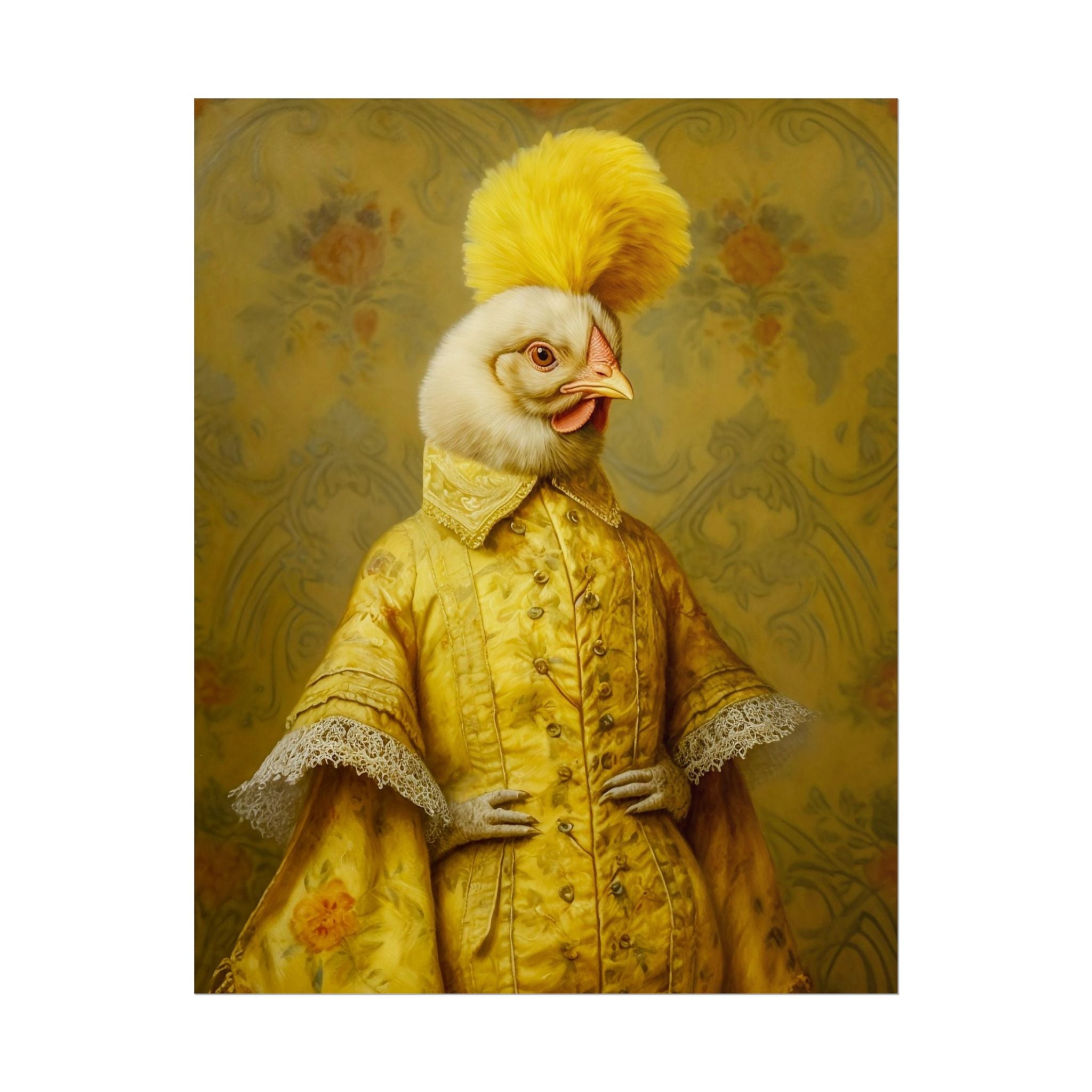 Renaissance Hen Portrait | Vintage Victorian Chicken Art Print