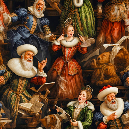 Renaissance Painting Carolers Wrapping Paper from The Curated Goose