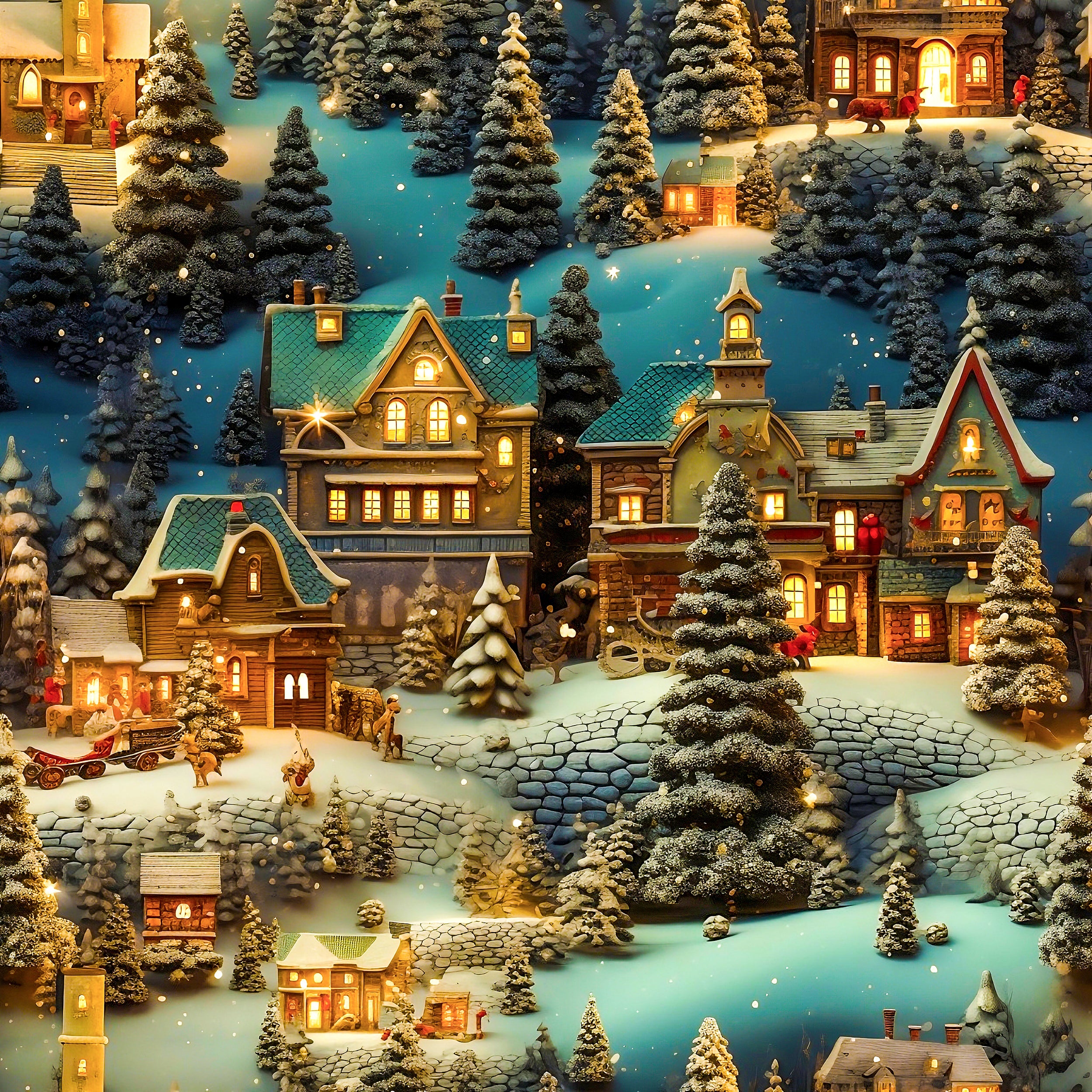 Mountain town holiday wrapping paper rolls from The Curated Goose