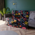 Crushed Velvet Blanket | Dark and Moody Floral