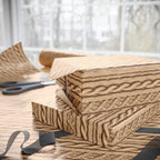 Faux Cable Knit Wrapping Paper Rolls - Tan Khaki