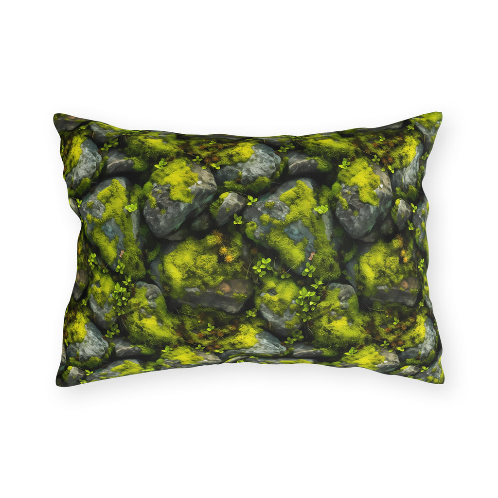 Outdoor Pillow | Moss Covered Rocks Throw Pillow