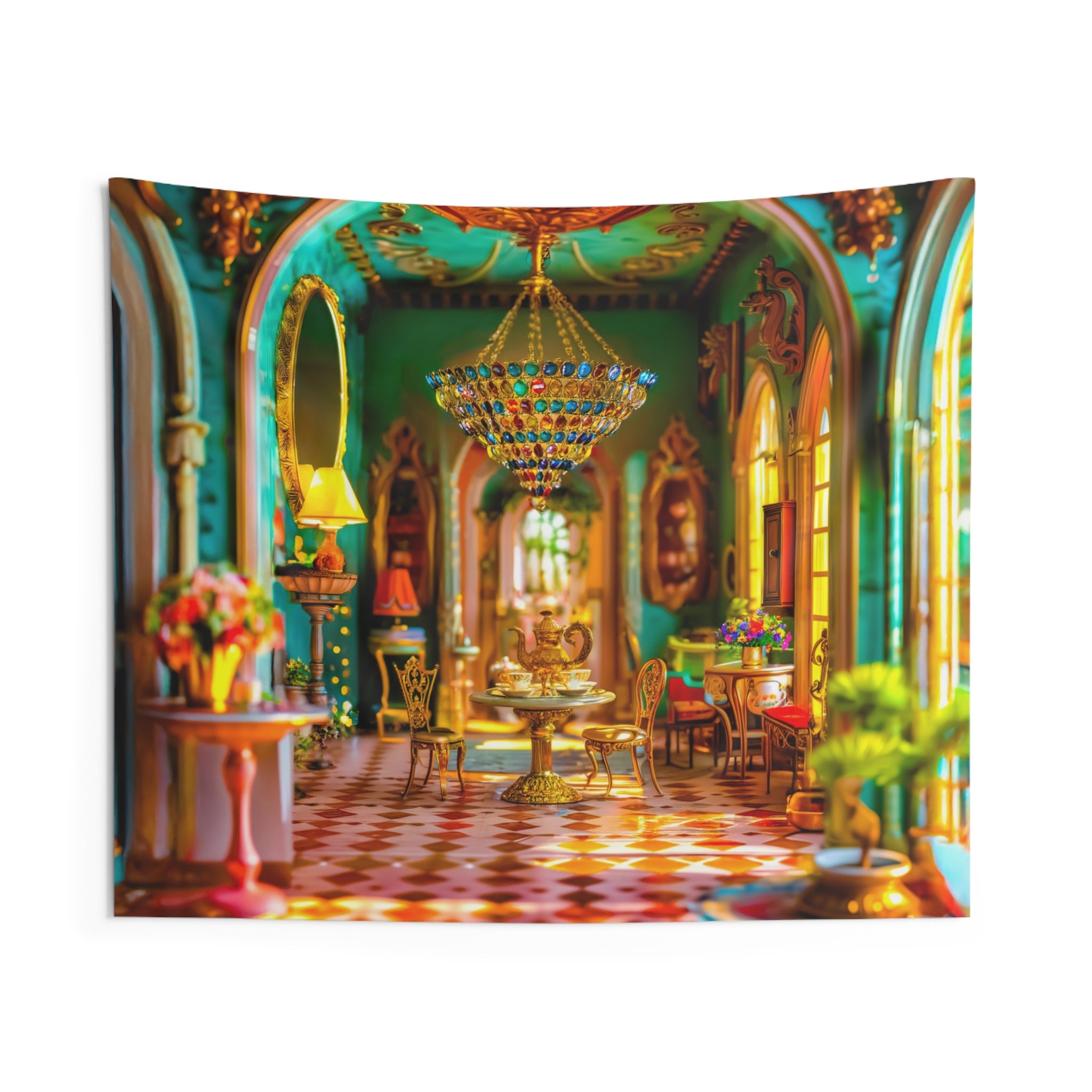 Castle Tapestry for Kids Instant Wall Mural | Large Playroom m Decor
