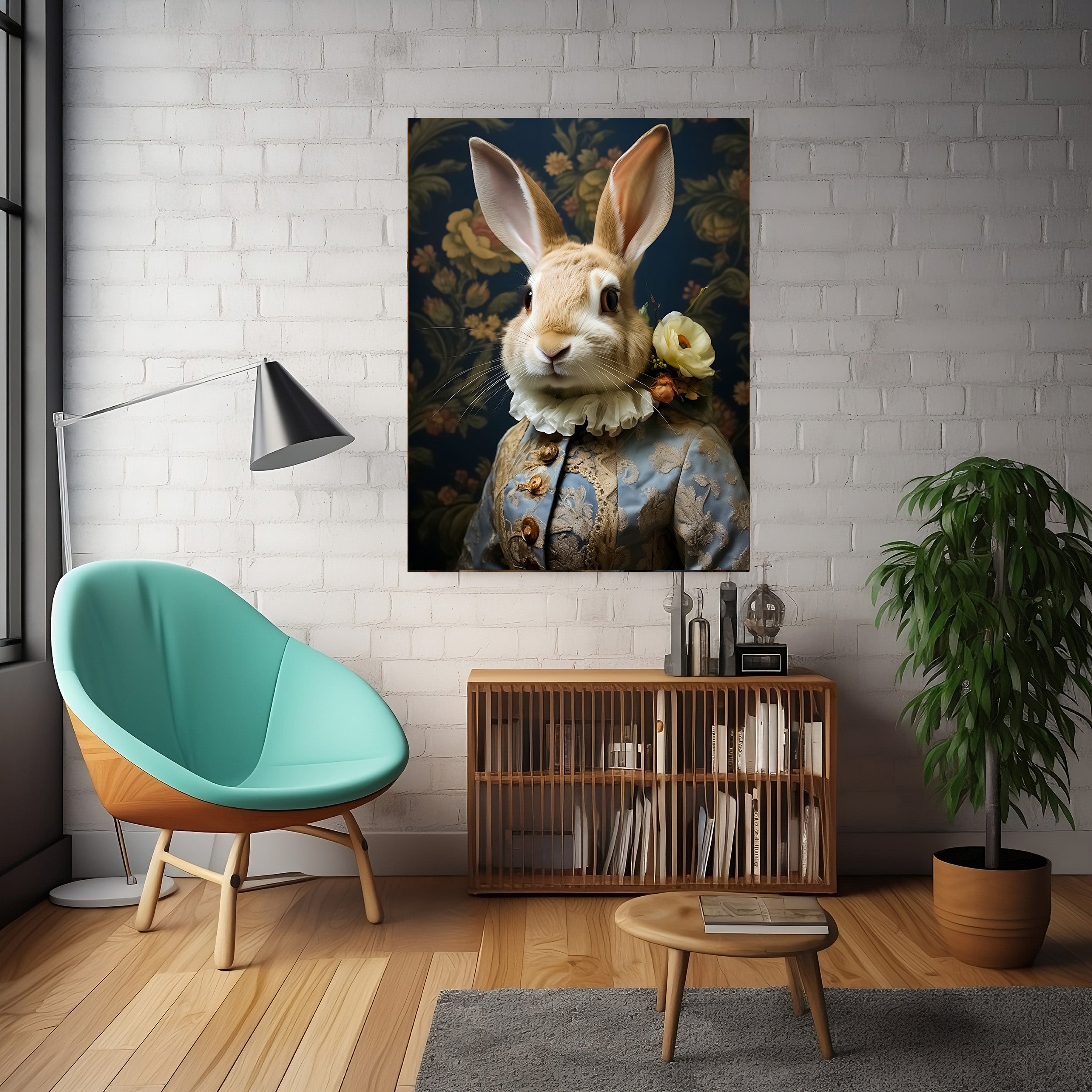 Victorian Bunny Portrait | Renaissance Animals Art Print | Rabbit with Ruffles from The Curated Goose