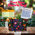 Elegant Dark Floral Deluxe Tote Bag – Stunning 3D Blooms for Everyday Chic