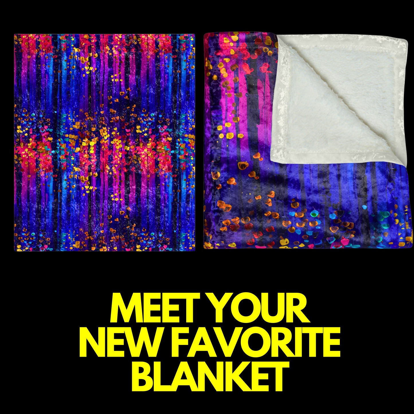 Crushed Velvet Blanket | Colorful Abstract Art