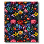 Crushed Velvet Blanket | Dark and Moody Floral