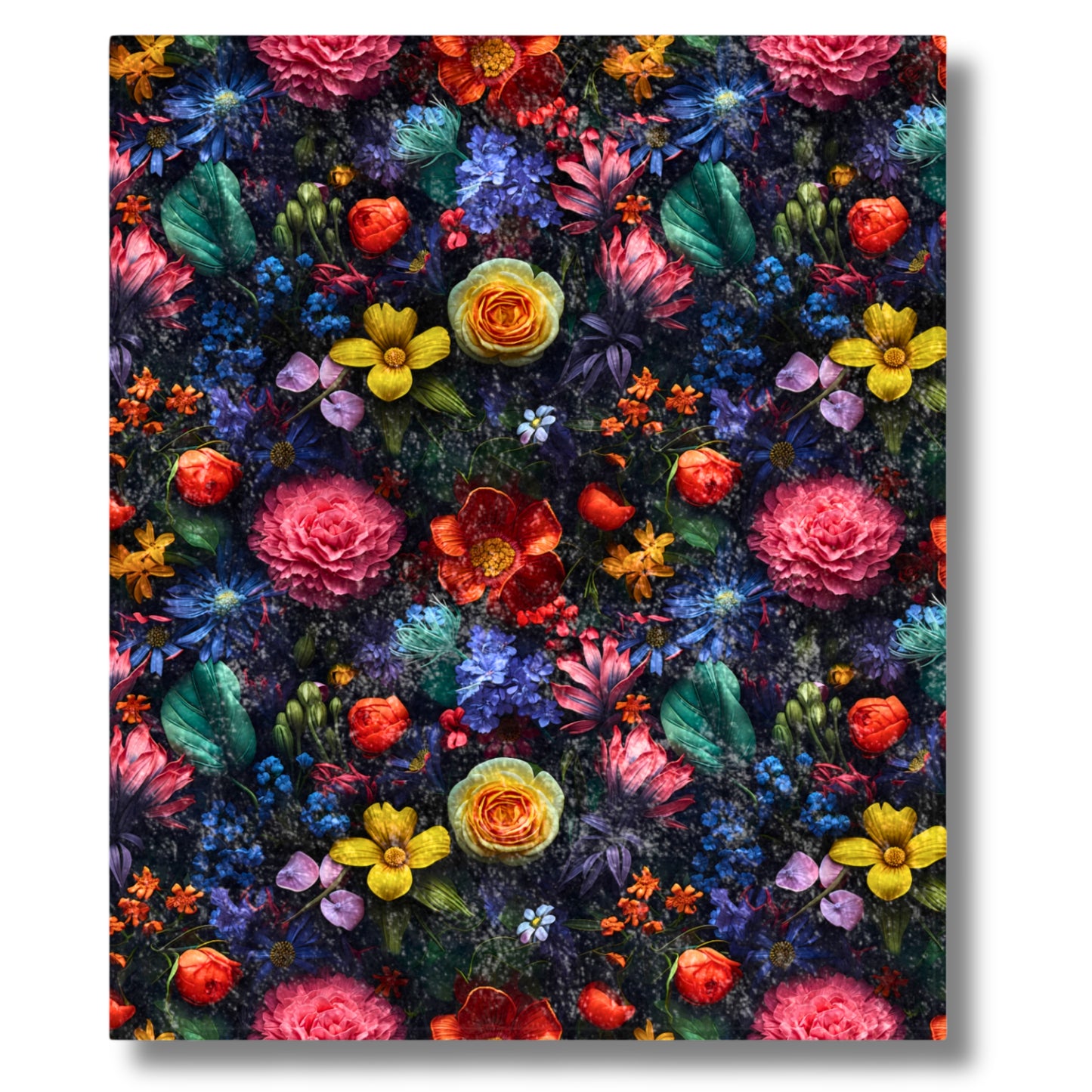 Crushed Velvet Blanket | Dark and Moody Floral