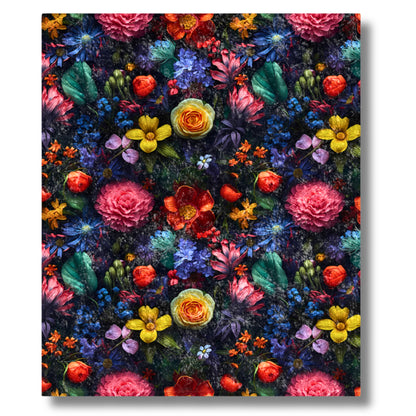 Crushed Velvet Blanket | Dark and Moody Floral