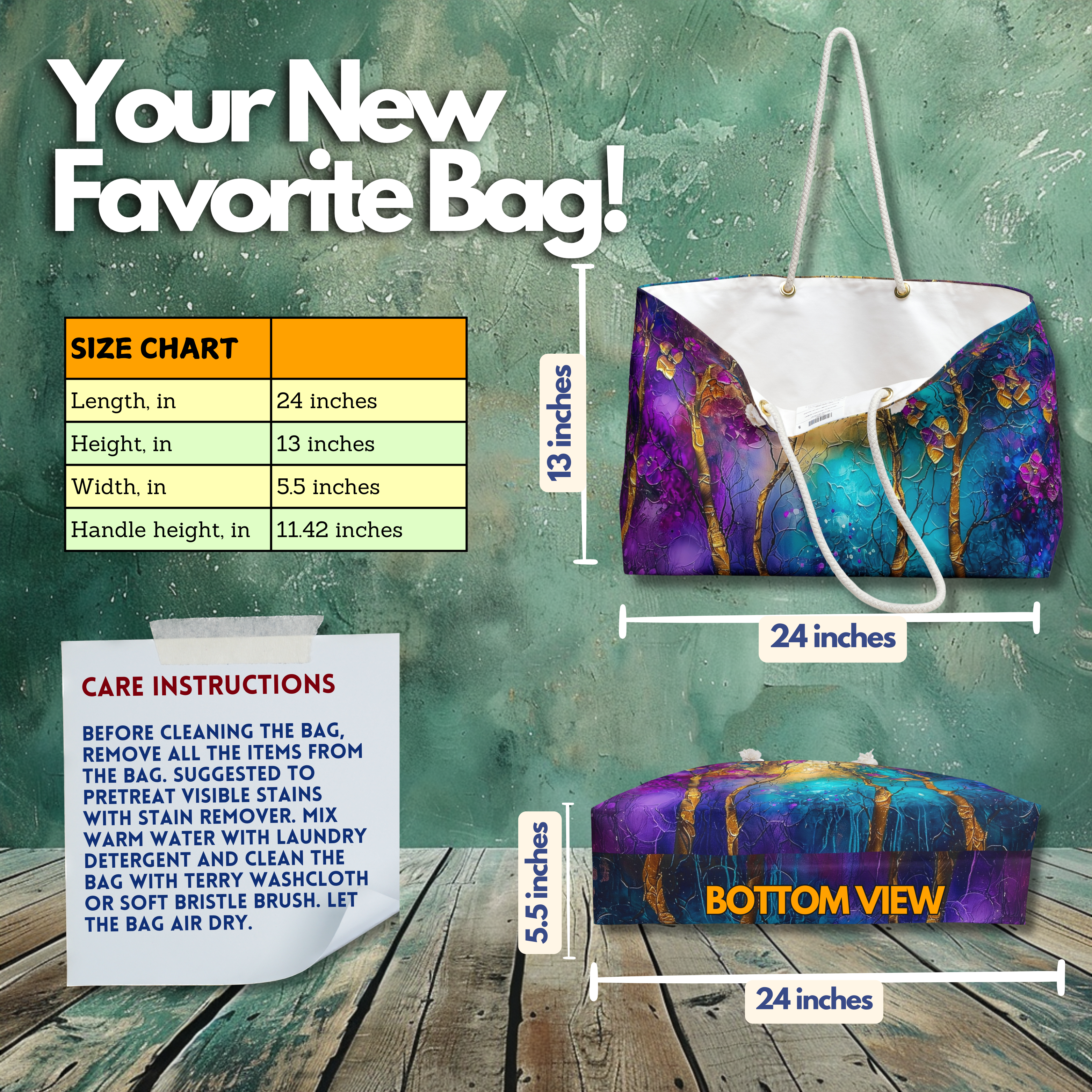 Abstract Tree Blossom Weekender Bag: Faux 3D Art Travel Tote