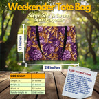 Rococo Floral Tote Bag: Stylish Purple & Gold Design
