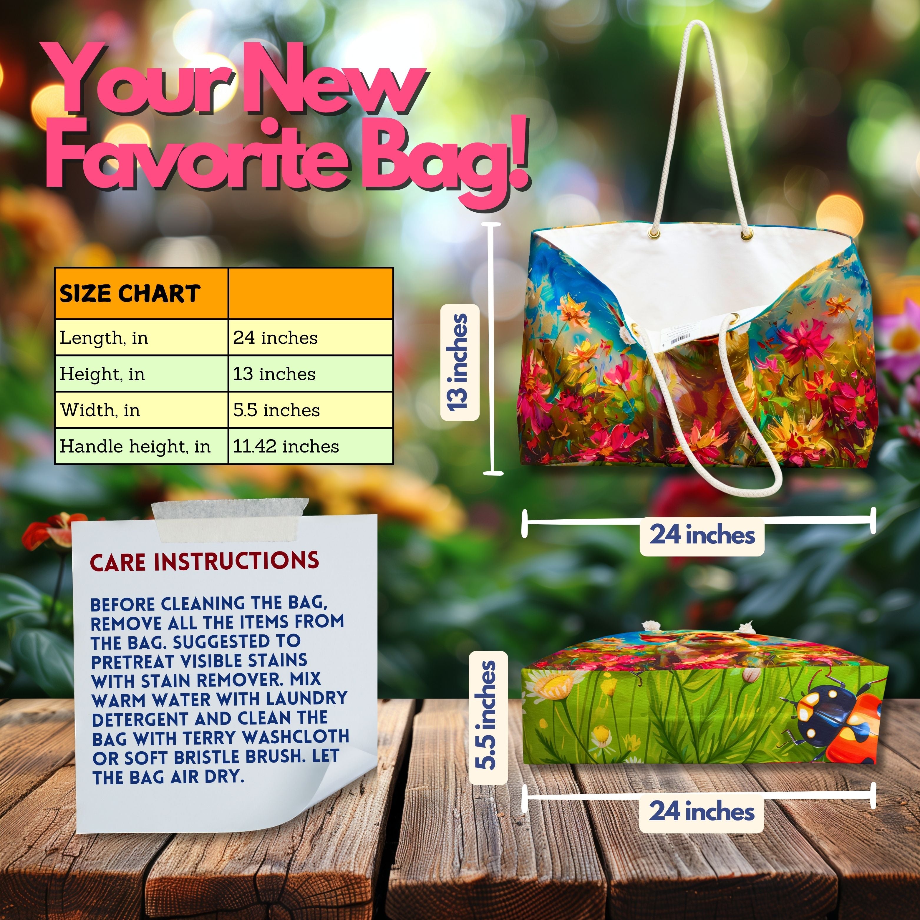 Spring Pig Shopper Bag: Floral Sunshine Weekender