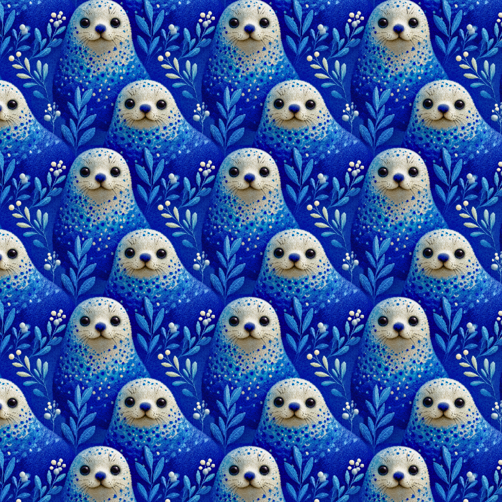 Wrapping Paper — Blue Seal Pup Pattern Holiday Gift Wrap