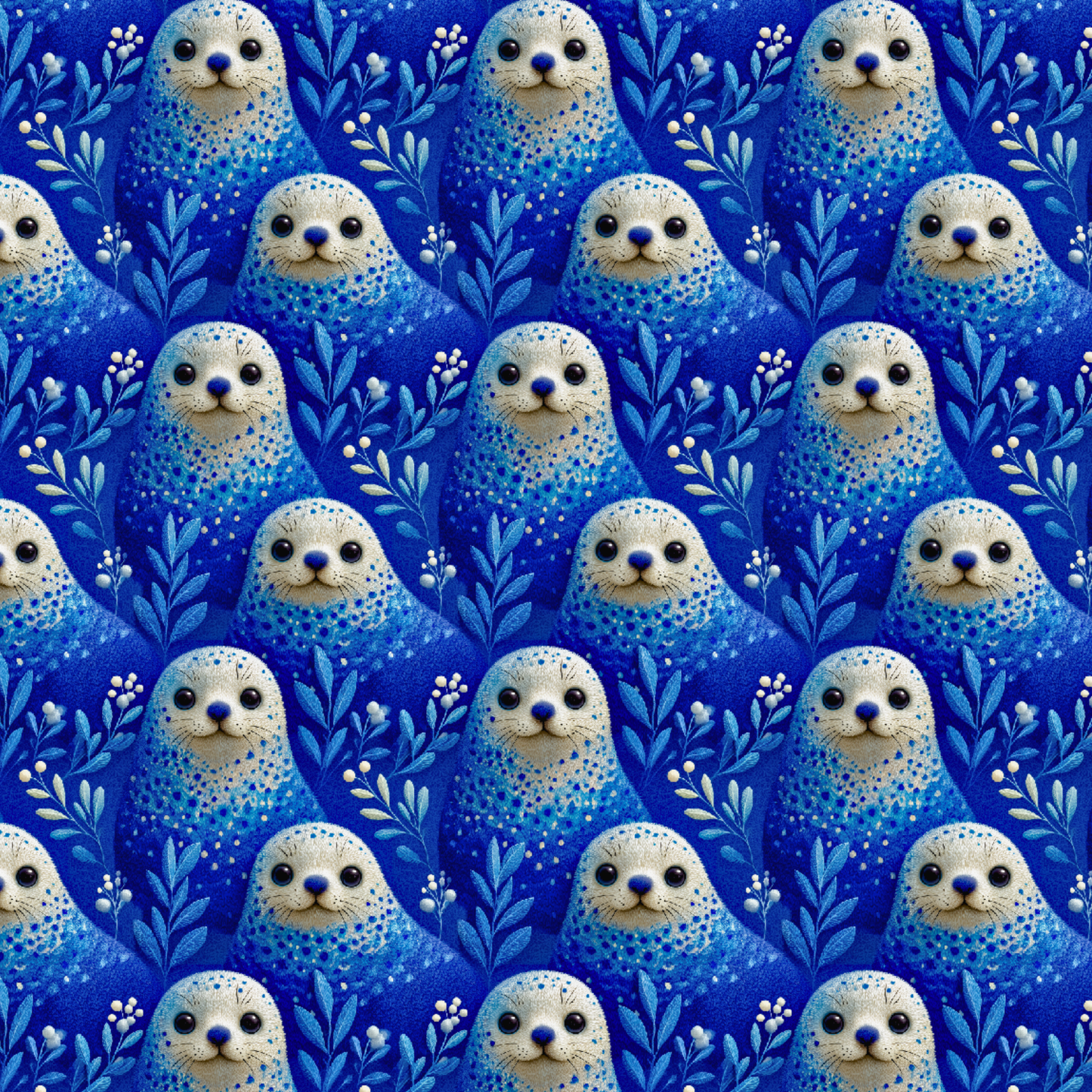 Wrapping Paper — Blue Seal Pup Pattern Holiday Gift Wrap