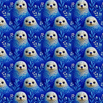 Wrapping Paper — Blue Seal Pup Pattern Holiday Gift Wrap