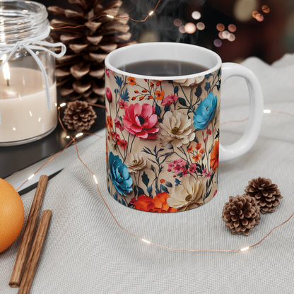 Vintage Floral Coffee Mug | Cottagecore & Boho Chic Mugs (11 oz.) from The Curated Goose