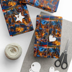 Train Town Christmas Wrapping Paper Roll — Festive Gift Wrap