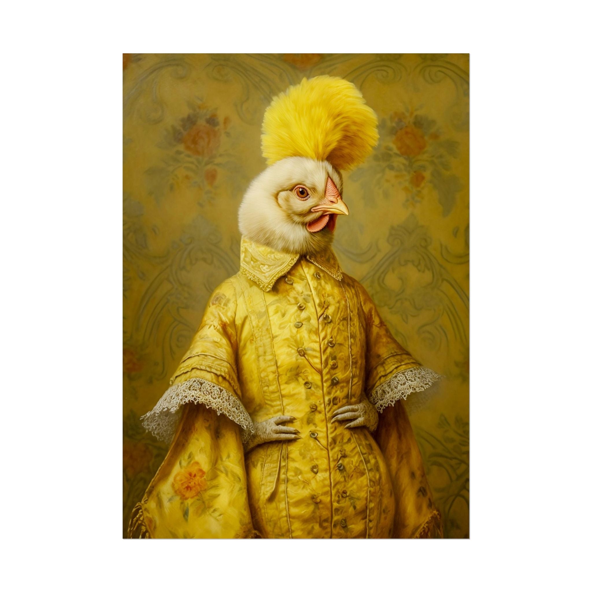 Renaissance Hen Portrait | Vintage Victorian Chicken Art Print