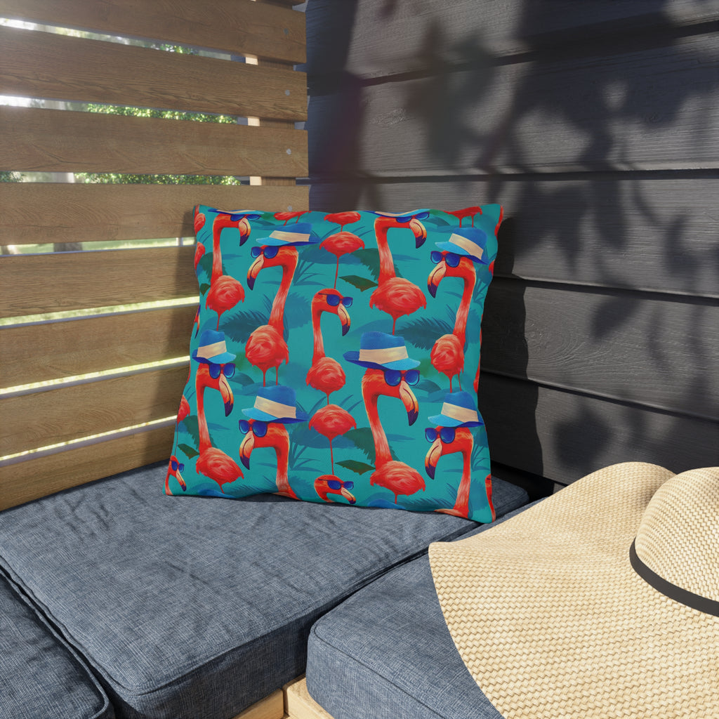 Durable Outdoor Pillow | Funny Pink Flamingos Throw Pillow