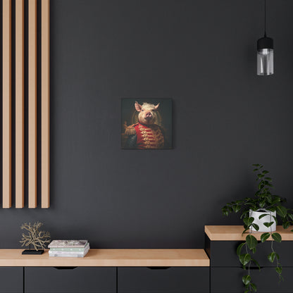 Victorian Pig Soldier "General Sow" Gallery Wrap Canvas