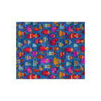 Crushed Velvet Blanket | Whimsical Colorful Chickens