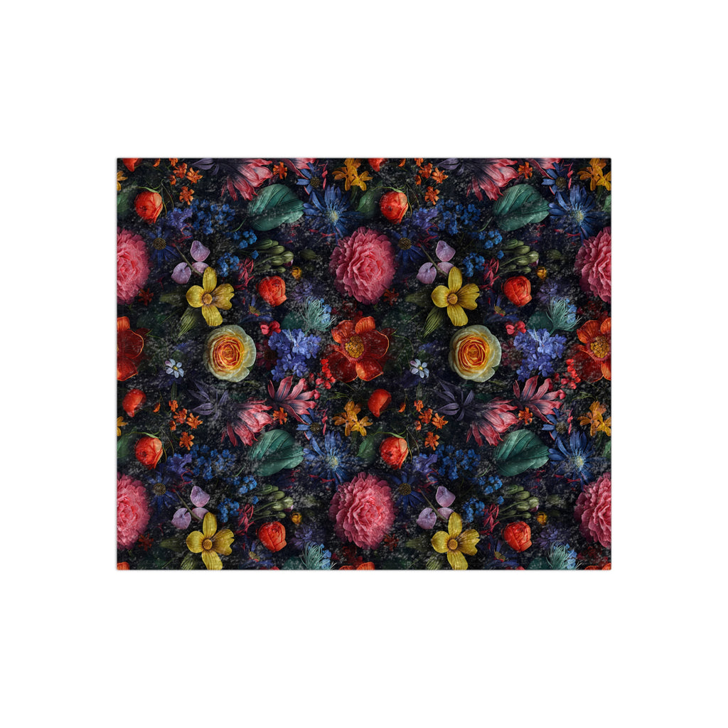 Crushed Velvet Blanket | Dark and Moody Floral