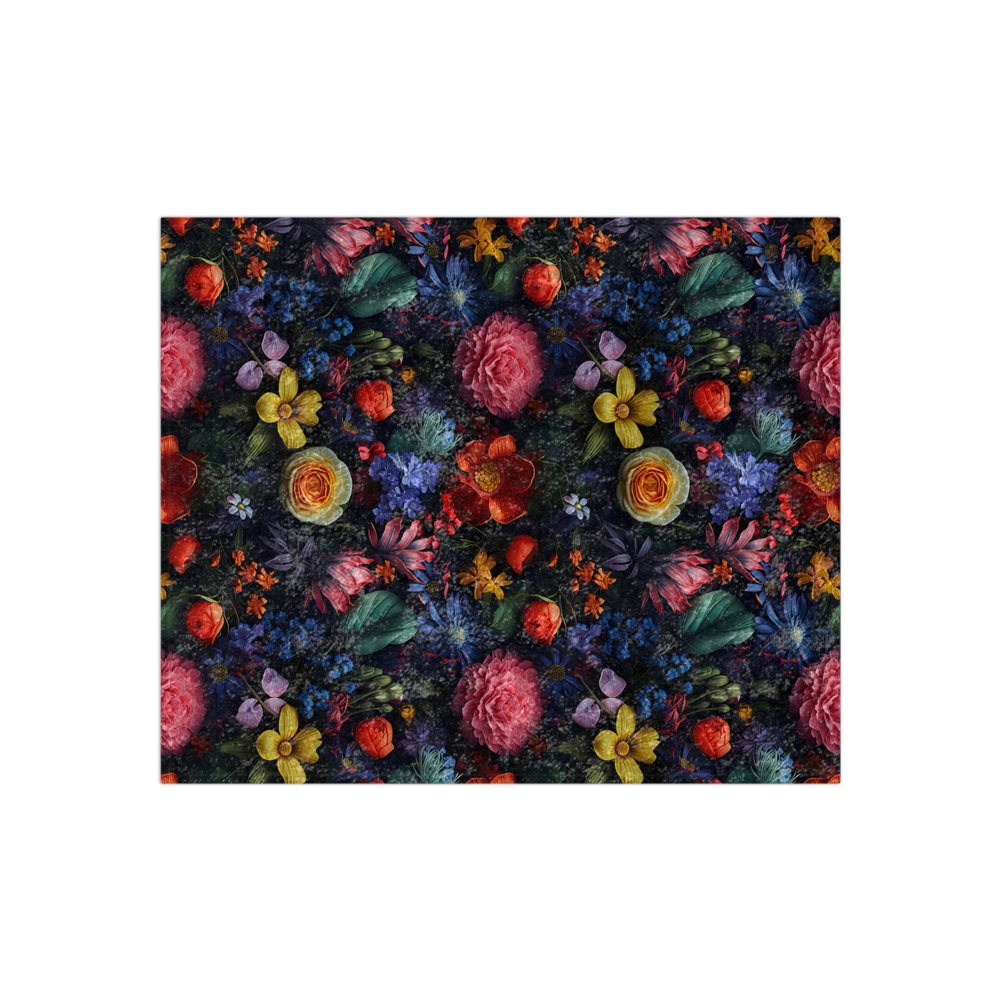 Crushed Velvet Blanket | Dark and Moody Floral