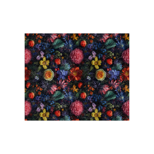 Crushed Velvet Blanket | Dark and Moody Floral