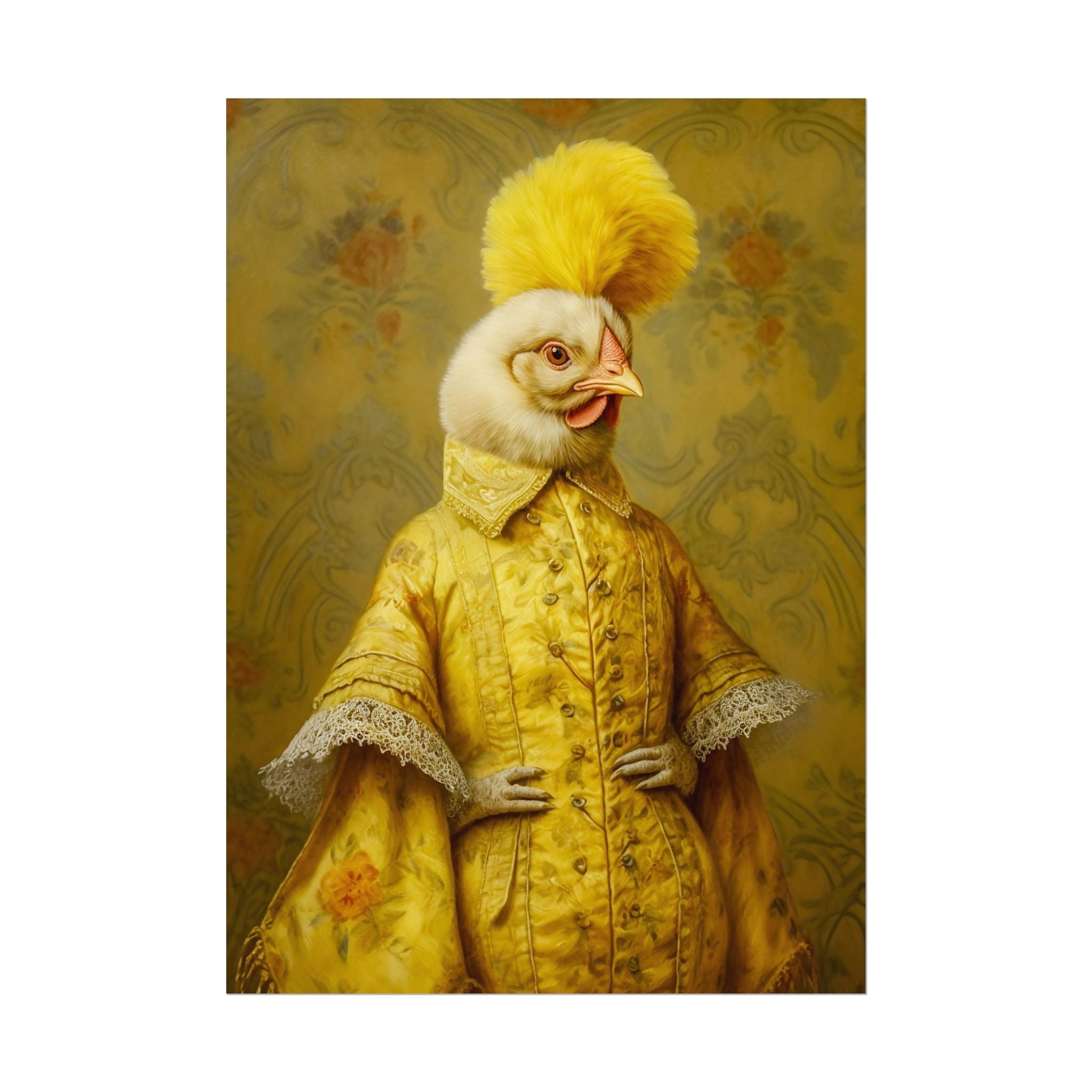 Renaissance Hen Portrait | Vintage Victorian Chicken Art Print