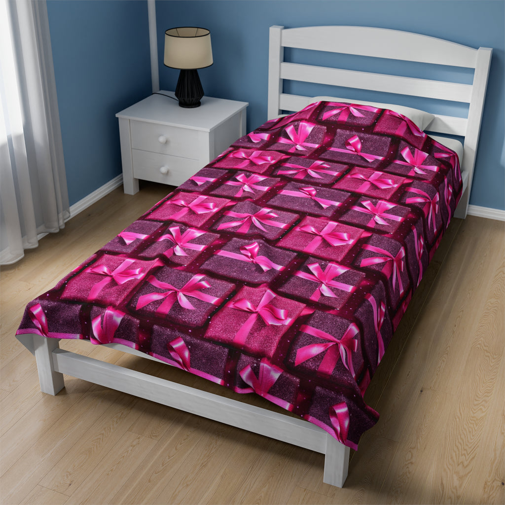 Velveteen Plush Blanket | Pink Glitter Christmas Presents from The Curated Goose