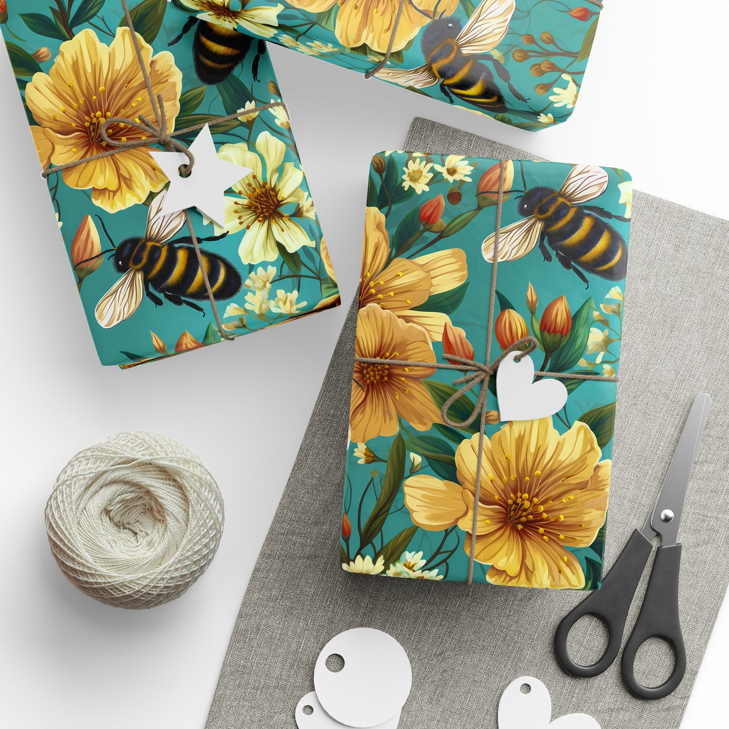 Bees and Flowers Wrapping Paper Rolls