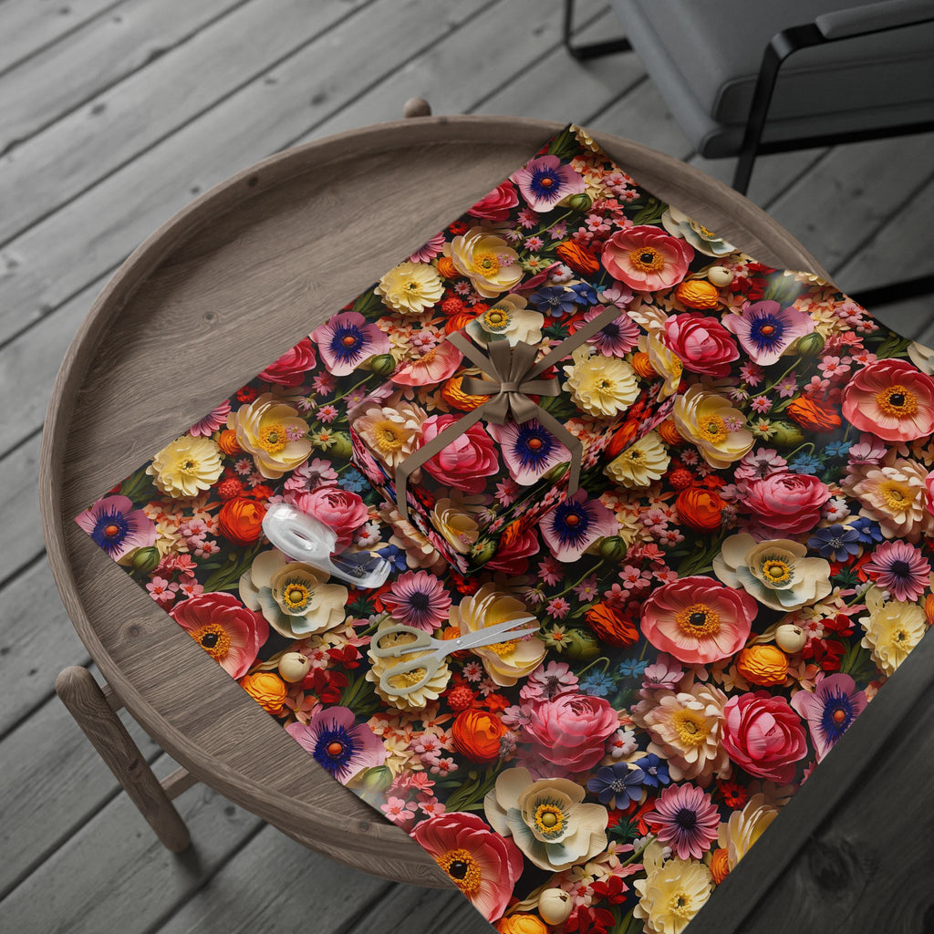 Colorful Floral Wrapping Paper: Thick Fine Art Gift Wrap