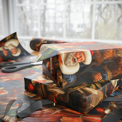 Renaissance Painting Carolers Wrapping Paper | Vintage Nostalgic Christmas Gift Wrap