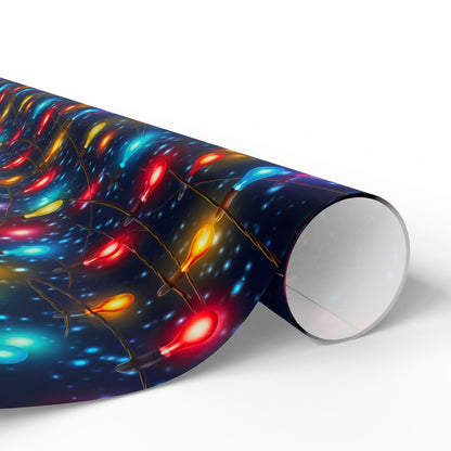 Secular Holiday Lights Wrapping Paper Rolls | Trendy Christmas Gift Wrap