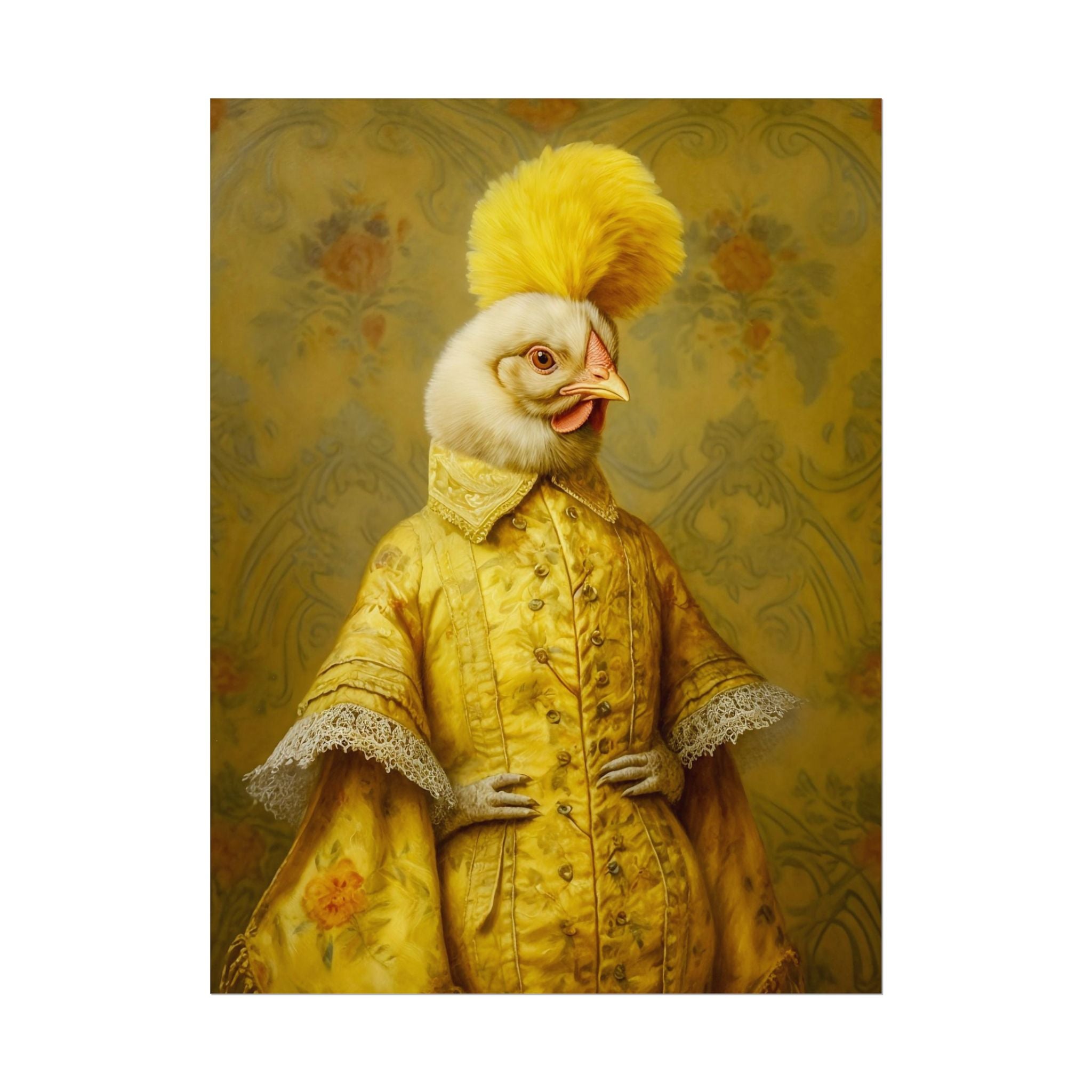 Renaissance Hen Portrait | Vintage Victorian Chicken Art Print