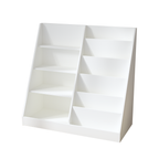Kids Bookshelf and Toy Storage Organizer, Multifunctional 4-Tier White Wooden Bookcase with Toy Bin for Nursery, Playroom, or Kids Room