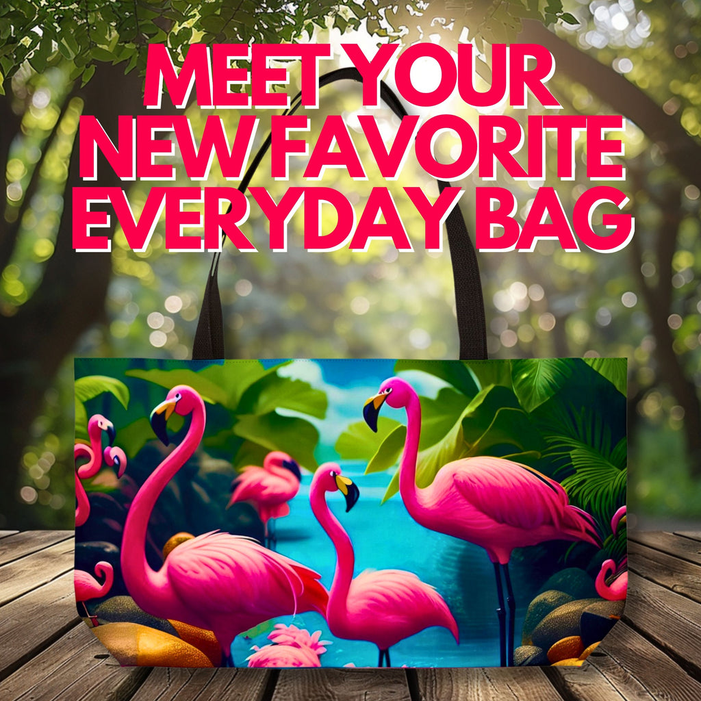 Flamingo Paradise Weekender Bag: Tropical Travel Tote (24" x 13")