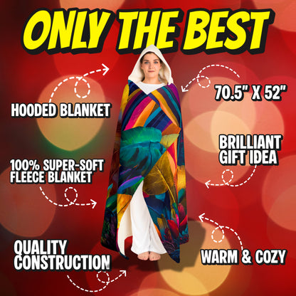 Hooded Sherpa Blanket | Neon Jungle