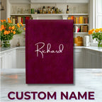 Minimalist Custom Name Hardcover Journal – Luxurious Red